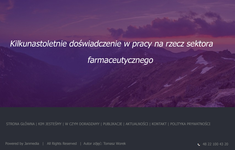 Informacje kontaktowe i przejściwe do klikania myszką